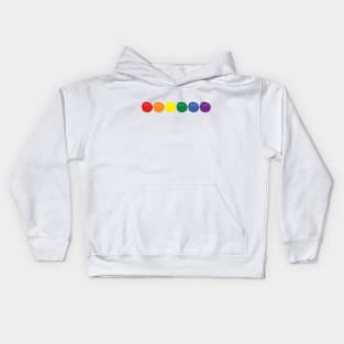 Mystery Smiley Faces Rainbow Pride Kids Hoodie